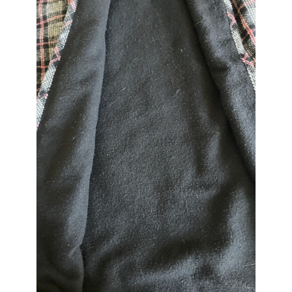 Vtg Plaid Fleece Lined Reversible Long Shacket Plus OS One Button Closure Gray - Picture 10 of 13